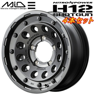 MID ナイトロパワー H12 SHOTGUN ホイール4本 バレルブラック 6.0J-15インチ 5穴/PCD139.7 インセット-5