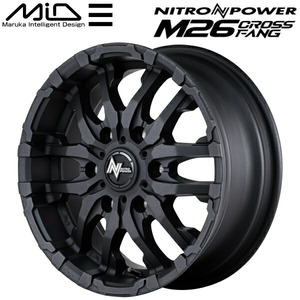 MID ナイトロパワー M26 CROSS FANG ホイール1本 ブラストブラック 6.5J-16インチ 6穴/PCD139.7 インセット+38