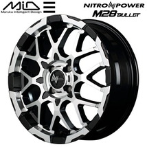 MID ナイトロパワー M28 BULLET KC ホイール1本 ブラック/ミラーカット 6.0J-16インチ 4穴/PCD100 インセット+40_画像1