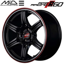 MID RMP RACING R60 ホイール1本 クリスタルブラック/デュアルポリッシュ/レッド&クリア 8.0J-18インチ 5穴/PCD114.3 インセット+45_画像1