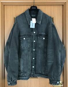 【新品/付属品完備】Balenciaga Denim Jacket/バレンシアガ/ミラーロゴ/パッド入デニムジャケット/735744 TBP47/サイズ44/超オーバーサイズ