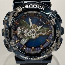 CASIO カシオ G-SHOCK Gショック GM-110EARTH-1AJR メタルカバード 地球モチーフ メンズ クオーツ腕時計 アナデジ 箱/保証書 稼働 極美品_画像3