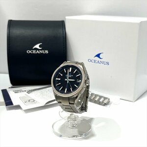 CASIO カシオ OCEANUS オシアナス OCW-T200-1AJF タフソーラー メンズ 腕時計 デイト 3針 SS ブルー系文字盤 箱/保証書あり 稼働 美品