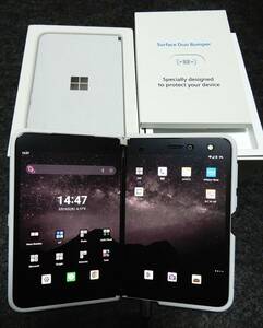 【送料無料：美品】マイクロソフト Microsoft Surface Duo 128GB Glacier グレイシア