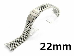  wristwatch belt 5 ream bow can jubi Lee SEIKO SKX 007 009 011 conform 22mm silver made of stainless steel 