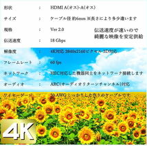 高速・高品質 Ver2.0 1.5m HDMIケーブル 4KフルHD 3D映像 ネットワーク 60fps 対応 ハイスピード 2HDMI-15 【送料無料】_画像3