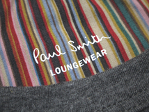 新品 【ポールスミス】 長袖カットソー　シグネチャーストライプ別布　コットン　サイズL　杢チャコール　Paul Smith LOUNGEWEAR_画像5