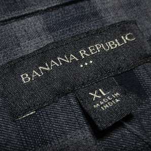 新品 【バナナリパブリック】 チェックデザイン 長袖BDシャツ サイズXL ネイビー×チャコール 未使用 Banana Republicの画像5