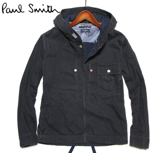 【ポールスミス】 フーデッド　デニムシャツ　ブラックインディゴ　サイズL　シャツジャケット　Paul Smith JEANS　ジョイックス