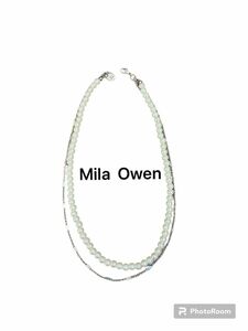 【Mila Owen】最終処分価格！パール シルバーチェーン 2連 ネックレス 結婚式、ドレス