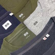 お得!!【まとめ売り】スウェット トレーナー 5着セット UNIQLO ユニクロ 無地 カーキー グレー 前V アメカジ 古着 メンズ サイズL/SW-101j_画像8