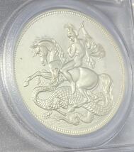 【最高鑑定品】1879 イギリス ヴィクトリア女王 セントジョージ龍退治FANTASYクラウンプルーフ銀貨 エリザベス ウナとライオン金貨でなし_画像5