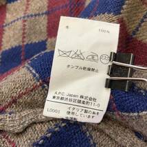 A.P.C アーペーセー アーガイル柄 ウールニット セーター メンズ Mサイズ ブラウン_画像10