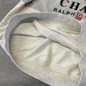 CHAPS Ralph Lauren チャップス ラルフローレン ビッグ刺繍ロゴ ハーフジップ スウェット トレーナー メンズ M グレー ネイビー 長袖の画像6