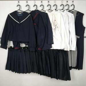 セーラー服 ブレザー ブラウス スカート 吊りスカート9枚 ジャンスカ 1円 中古 唐津東高校 佐賀商業高校 セット 詰合わせ 39CS-406 DF