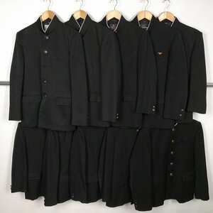 メンズ 学ラン 学生服 160A 165A 表に刺繍あり 無地 黒 1円 中古 制服 10枚 神奈川中原中学 福岡志免中学 セット 詰合わせ 39CS-415 DF