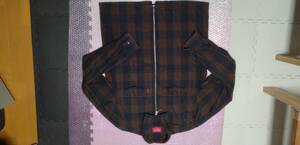 supreme flannel　ZIP　shirt　jacket　シュプリーム　フランネル　ジップ　シャツ　茶黒　M