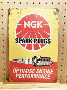 NGK SPARK PLUGS アメリカン 看板 レトロ サイン Tin Sign