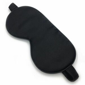  silk eye mask .. gently feeling good high class eye mask eye pillow silk moisturizer . heat insulation black ⑦