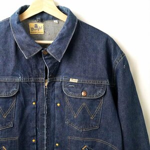 50s60s ビンテージ WRANGLER ラングラー 縦ベル24MJZ Gジャン デニムジャケット 46