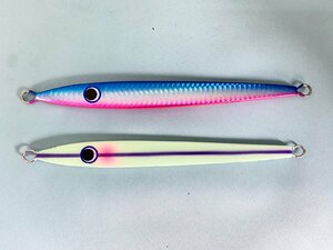 (N)(未使用品)2本セット パッションズ おにぎりジグ 波動スライド 110g グロー＆ブルピン 　ケイムラ加工