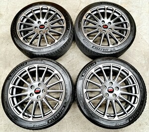 【美品】スバル レヴォーグ STIスポーツ 純正 ホイールタイヤ 2019 MICHELIN PILOTSPORT4 PS4　225/45R18 7.5J 114.3 18インチ WRX S4