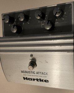 Hartke Acoustic Attack Tone Shaping Pre amp Pedal Heart key acoustic attack amplifier pedal musical instruments guitar 