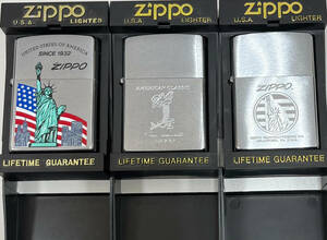 #16060【着火未確認】zippo　ジッポ　おまとめ　3個　アメリカ　自由の女神　人魚　マーメイド　喫煙具