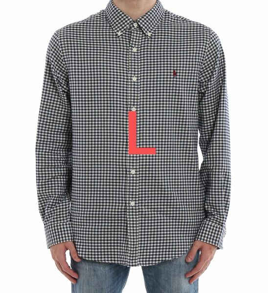 新品POLO Ralph Laurenポロラルフローレンスリムフィット L 16 1/2 サイズ ボタンダウンシャツ 長袖