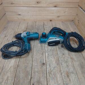 【ジャンク品】マキタ/makita　電動カンナ　KP0800A　インパクトレンチ　TW0200　セット