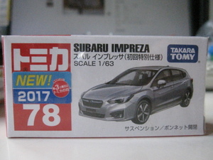 初回特別仕様　トミカ78　スバル　インプレッサ　2017年　新品未開封 【同封可】