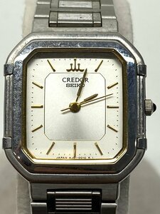 不動品 SEIKO CREDOR 4J81-5010 セイコー クレドール 白文字盤 デイト クオーツ ステンレス 腕時計
