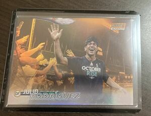 2023 Topps Stadium Club Baseball Julio Rodriguez Base Chrome Refractor Orange /99 Julio Rodriguez Seattle Mariners