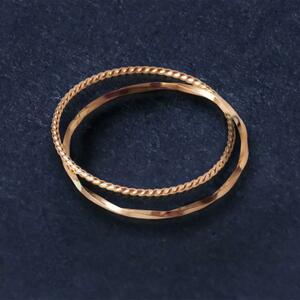 K10 ピンクゴールド 2連リング（3号〜15号）【10金 刻印】日本製 指輪