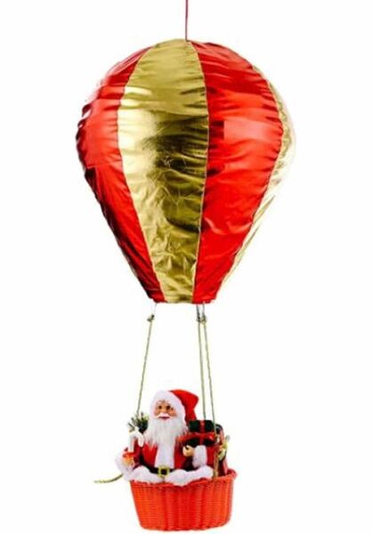 クリスマスサンタバルーンクリスマス熱気球デコレーションレッド+ゴールド