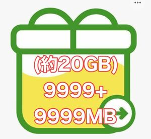 匿名 即決　(約20GB) 9999MB×2 mineo（マイネオ）パケットギフト