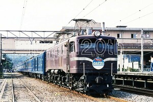 P0025-7【古い 鉄道 ポジフィルム】35mm 7コマ◇EF58 ミステリー号 デハ3452 ※JR 電車 汽車 蒸気機関車