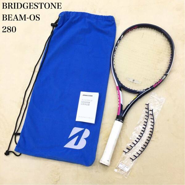 BRIDGESTONE BEAM-OS 280 ブリヂストン テニスラケット 硬式 スポーツ用品 ソフトサイドグロメット 295/280用 説明書 収納袋付き