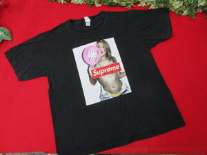 【AS343/6】大きいサイズ!!　Supreme/シュプリーム　メンズ　半袖　プリントTシャツ　ブラック　XLサイズ