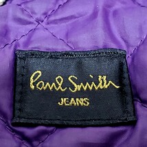 １円【英皇の贅艶】Paul Smith JEANS ポール・スミス デニム　ウール切替　レザーワッペン　中綿キルティングジャケット　カーキ　Ｌサイズ_画像7