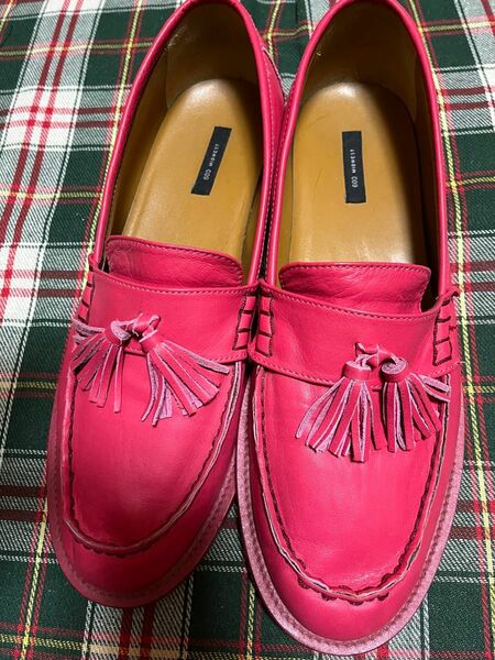 27cm レザータッセルローファー ミッドウエスト メンズ 赤 本革 ビジネスシューズ 本皮 革靴