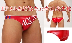 【即決】人気のポロ生地!! AQUX/アックス Marine Guard スイムウェア/競パン(S)Polo red