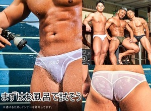 特価【即決】まずは家のお風呂で試そう!! GX3(ジーバイスリー) Sheer ビキニ スイムウェア/競パン(XL)過激な白