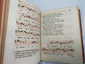 美しい二色刷りとタイポグラフィ★交唱聖歌などのミサ曲楽譜集/世界遺産プランタン1774年刊