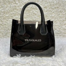 極美品 新品定価29,700円【1piu1uguale3】ゴルフカートバッグ CARTBAG レザー ハンドバッグ ブラック系 ウノピゥウノウグァーレトレ_画像2