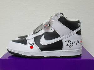 新品未使用 Supreme Nike SB Dunk High By Any Means "White Black" シュプリーム ナイキ SB ダンク ホワイト ブラック US11 29cm