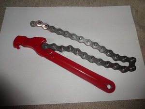 [ including carriage ] red color chain tongs 8inch steering wheel length 21cm chain length 40cm weight 408g new goods Tokyo departure 