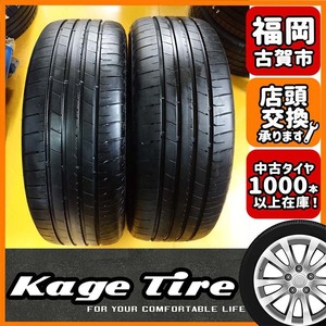 N-1222【中古タイヤ】215/55R18 ブリヂストン TURANZA T005A 8~9分山×2本 CX30純正【福岡 店頭交換もOK】