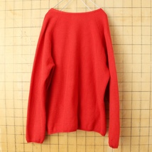 60s 70s USA FIRM KNIT Giner Outerwear ウール ニット カーディガン レッド メンズML相当 アメリカ古着_画像3