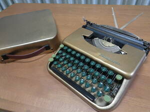  working properly goods Smith Corona SKYRITER Corona typewriter 1953 year made Gold lame style . custom color 